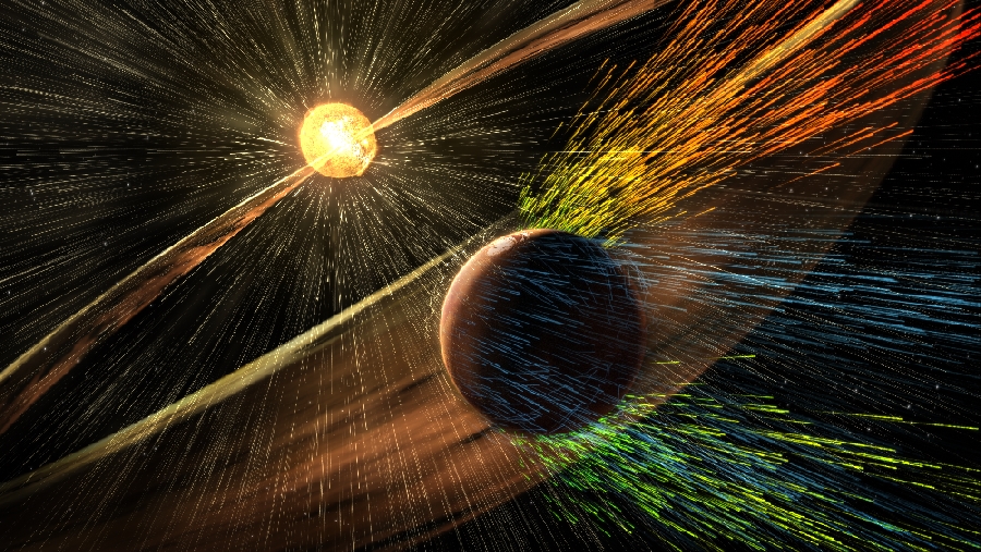 solar wind and mars image